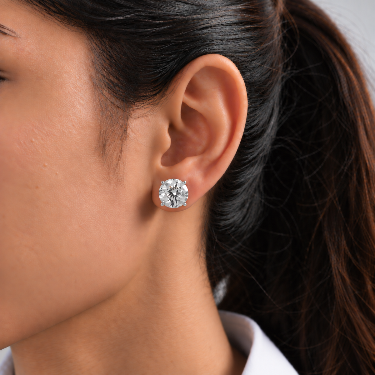 Classic 4 Prong Round Solitaire Studs