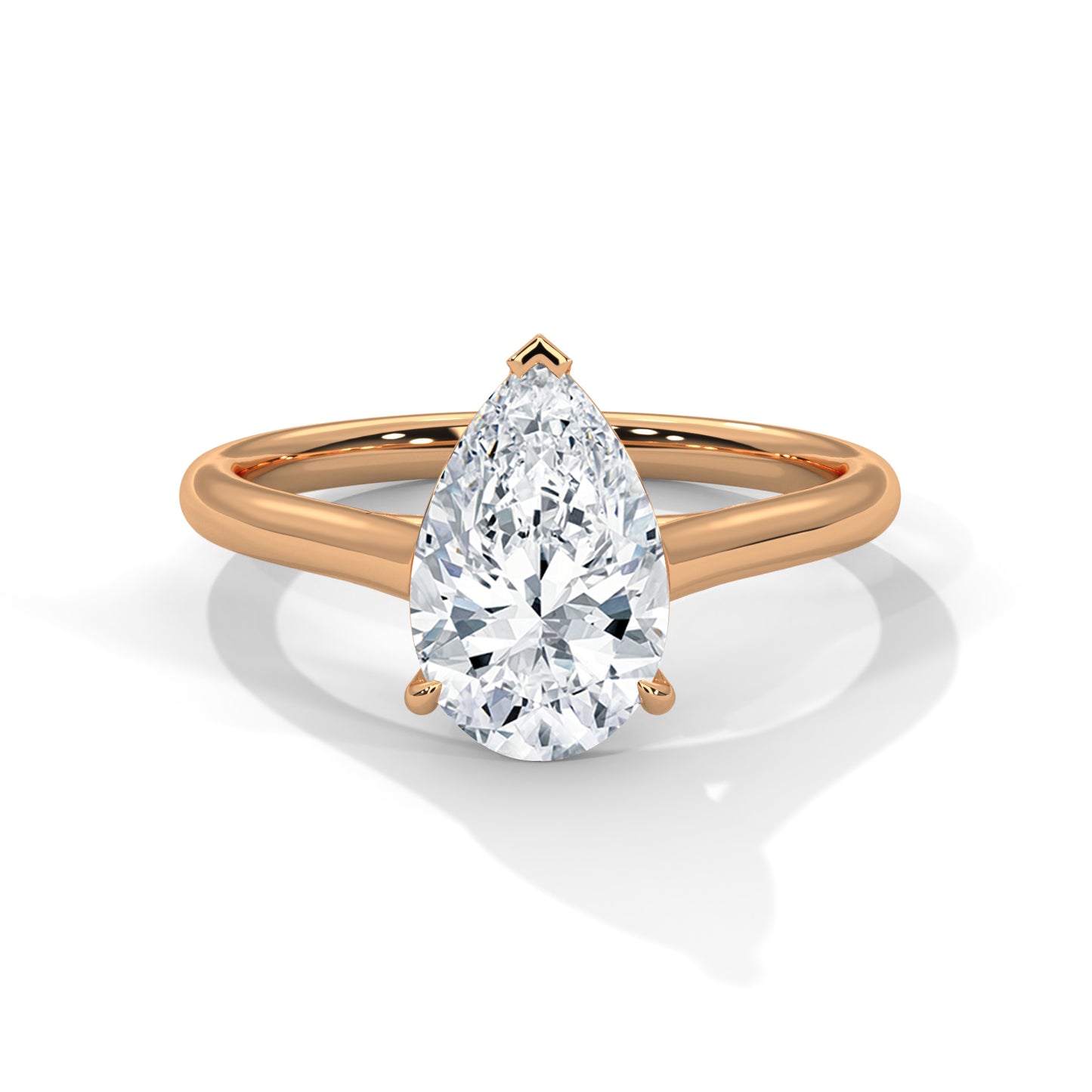 Classic Pear Solitaire Ring