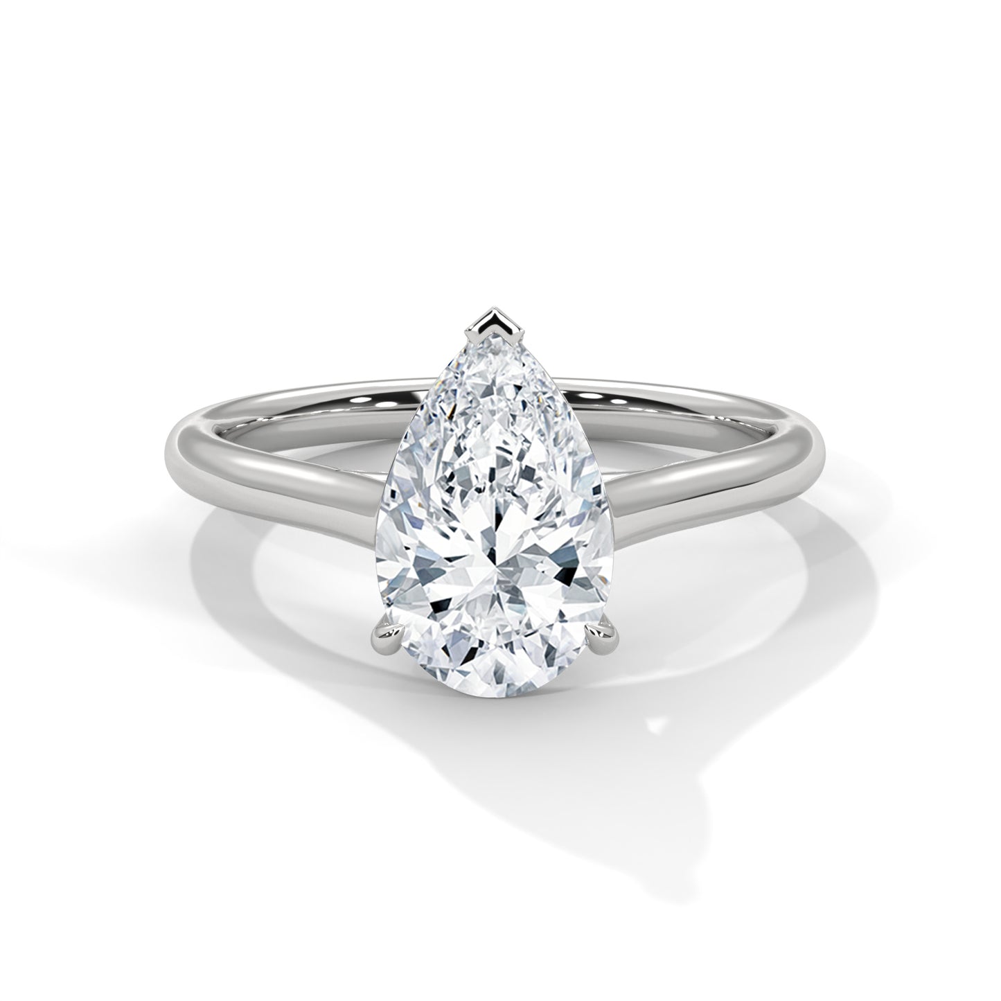 Classic Pear Solitaire Ring