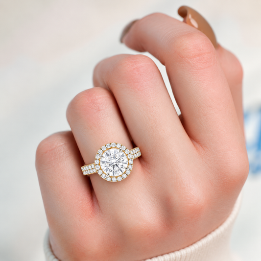 Round Halo Double Pave