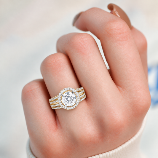 Round Halo Friple Pave