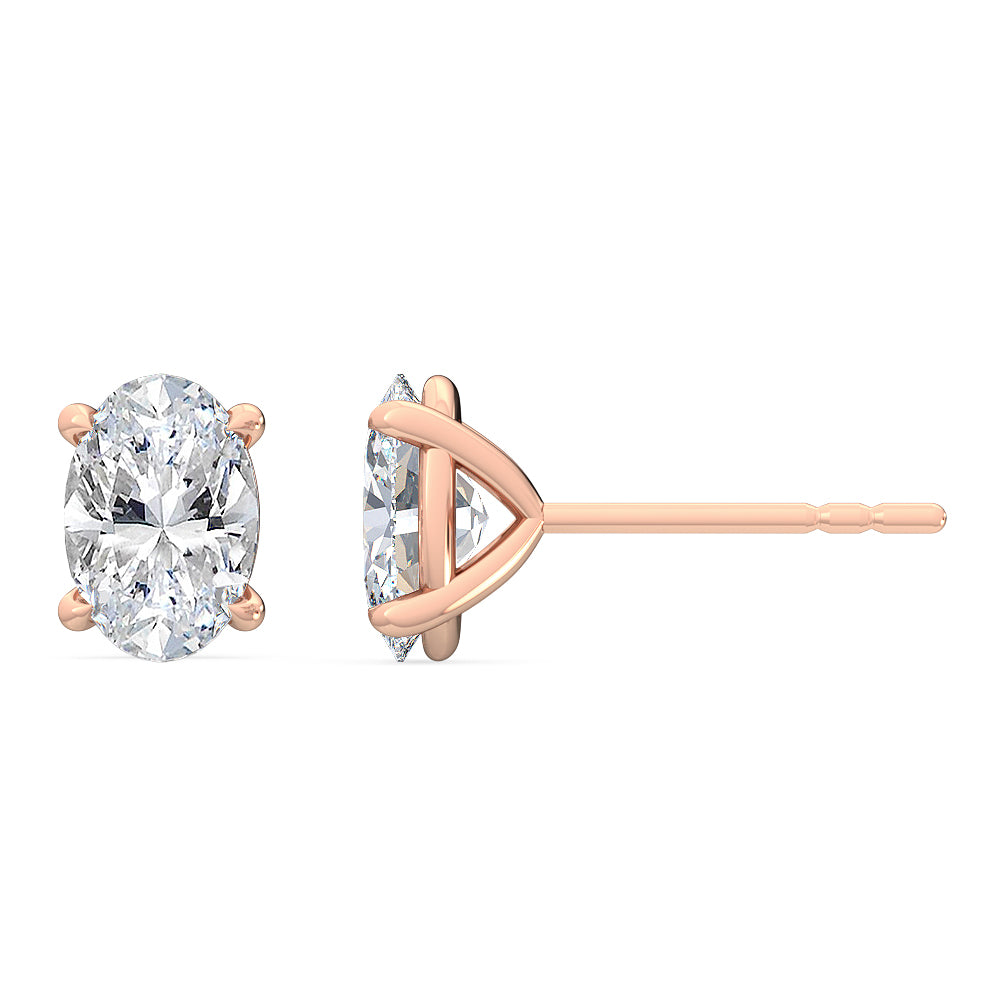 4 Prong Oval Solitaire Studs