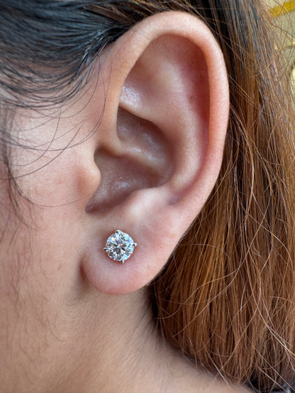 5 Prong Flower Petal Solitaire Studs