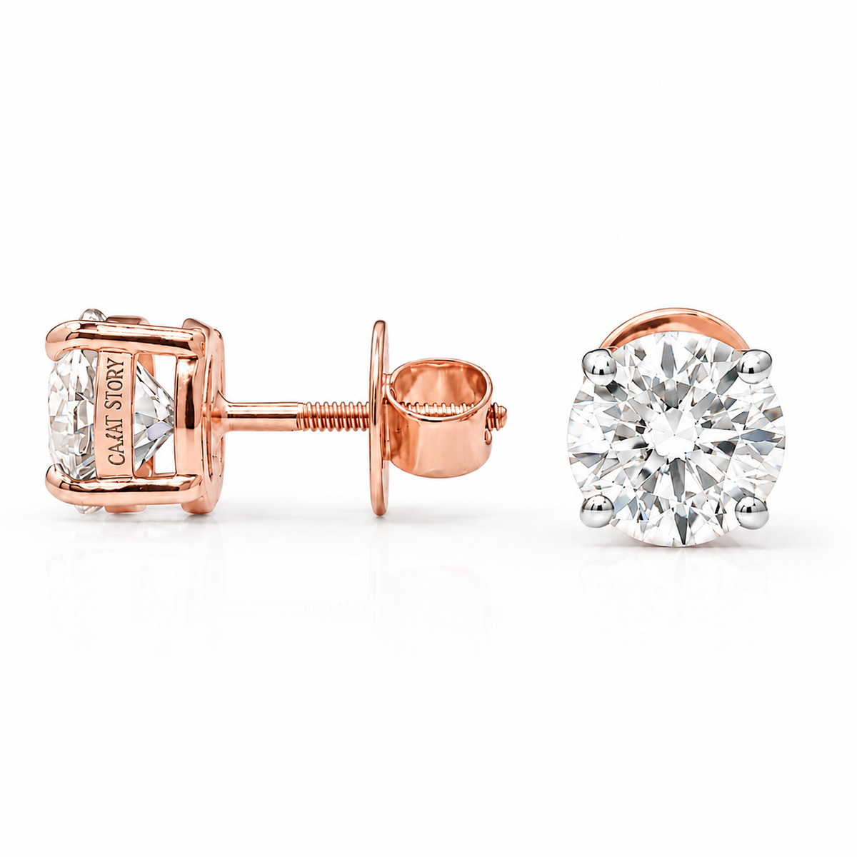 Classic 4 Prong Round Solitaire Studs