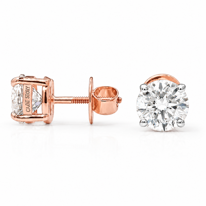 Classic 4 Prong Round Solitaire Studs