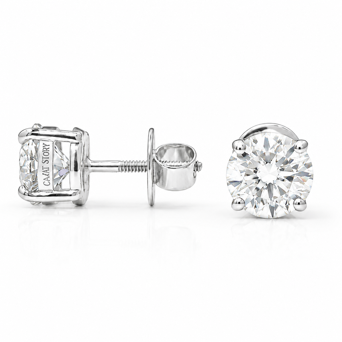 Classic 4 Prong Round Solitaire Studs