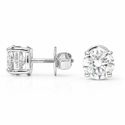Classic 4 Prong Round Solitaire Studs