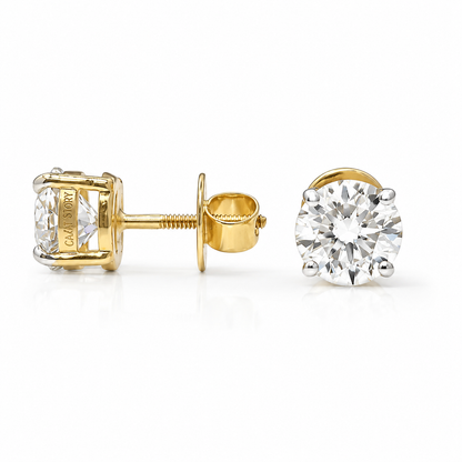 Classic 4 Prong Round Solitaire Studs