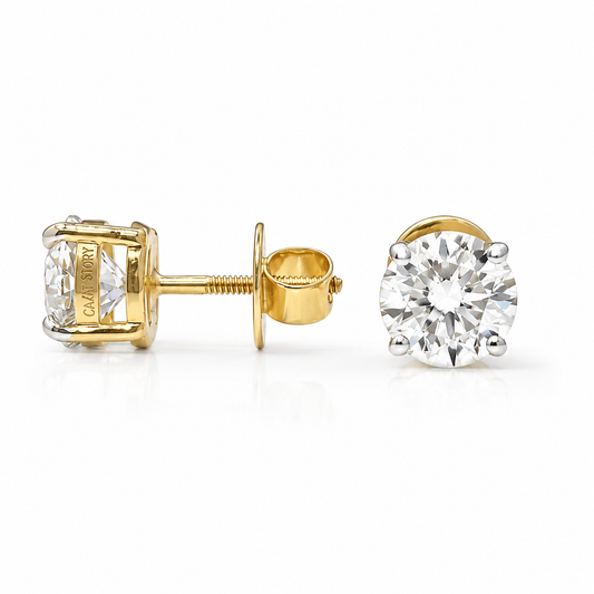 Classic 4 Prong Round Solitaire Studs