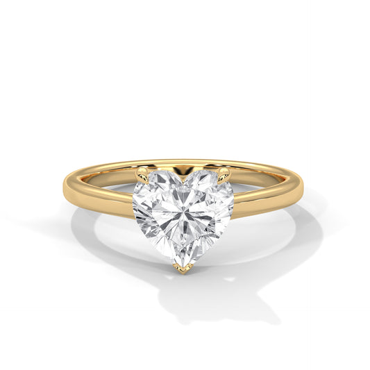 Classic Heart Solitaire Ring