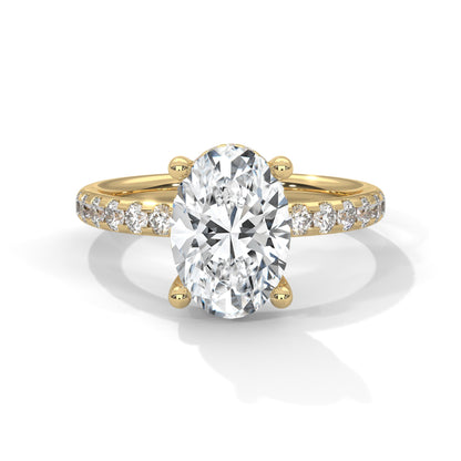 Oval Hidden Halo Pave Set
