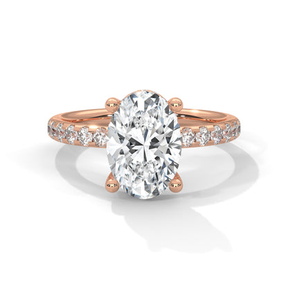 Oval Hidden Halo Pave Set
