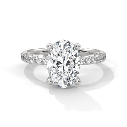 Oval Hidden Halo Pave Set