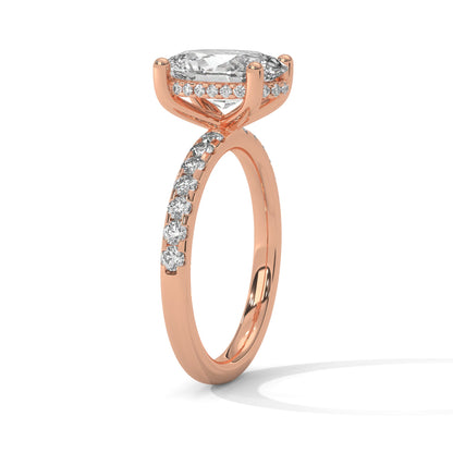 Oval Hidden Halo Pave Set