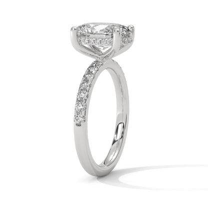 Oval Hidden Halo Pave Set