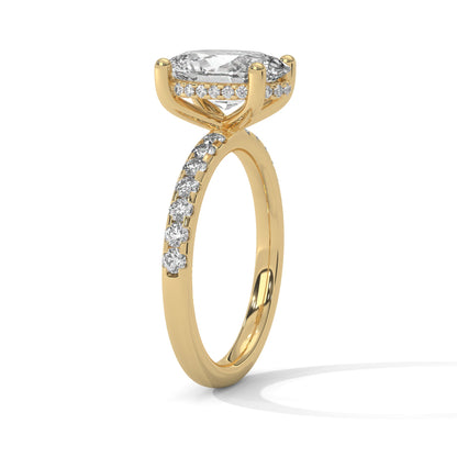 Oval Hidden Halo Pave Set