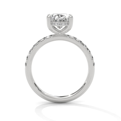 Oval Hidden Halo Pave Set