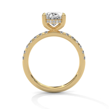 Oval Hidden Halo Pave Set