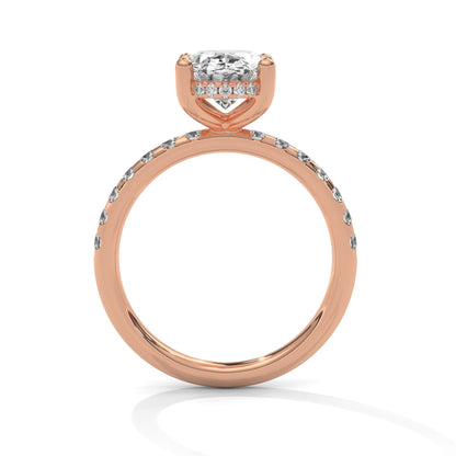 Oval Hidden Halo Pave Set