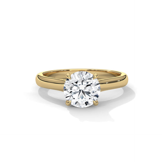Round Crown Solitaire Ring