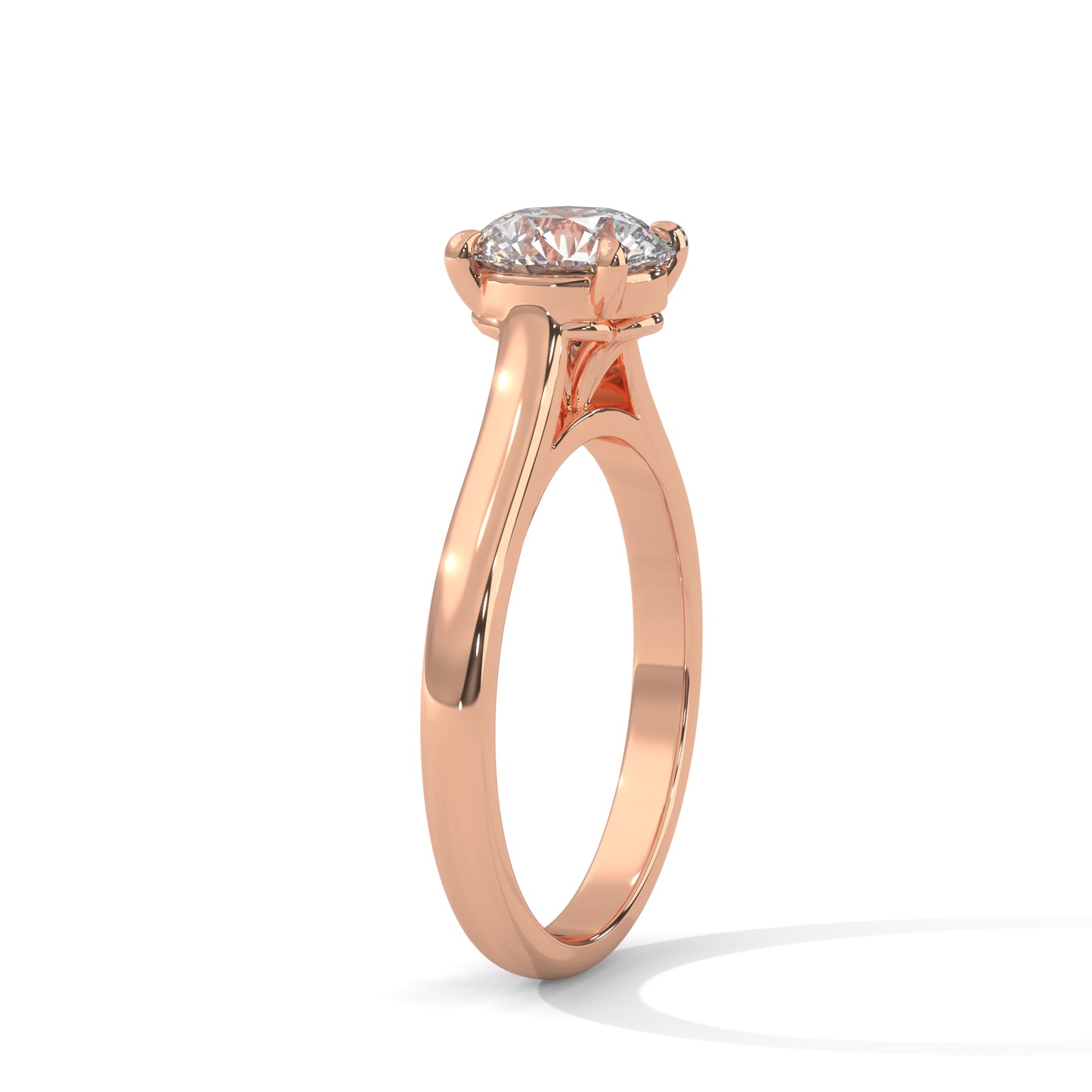 Round Crown Solitaire Ring