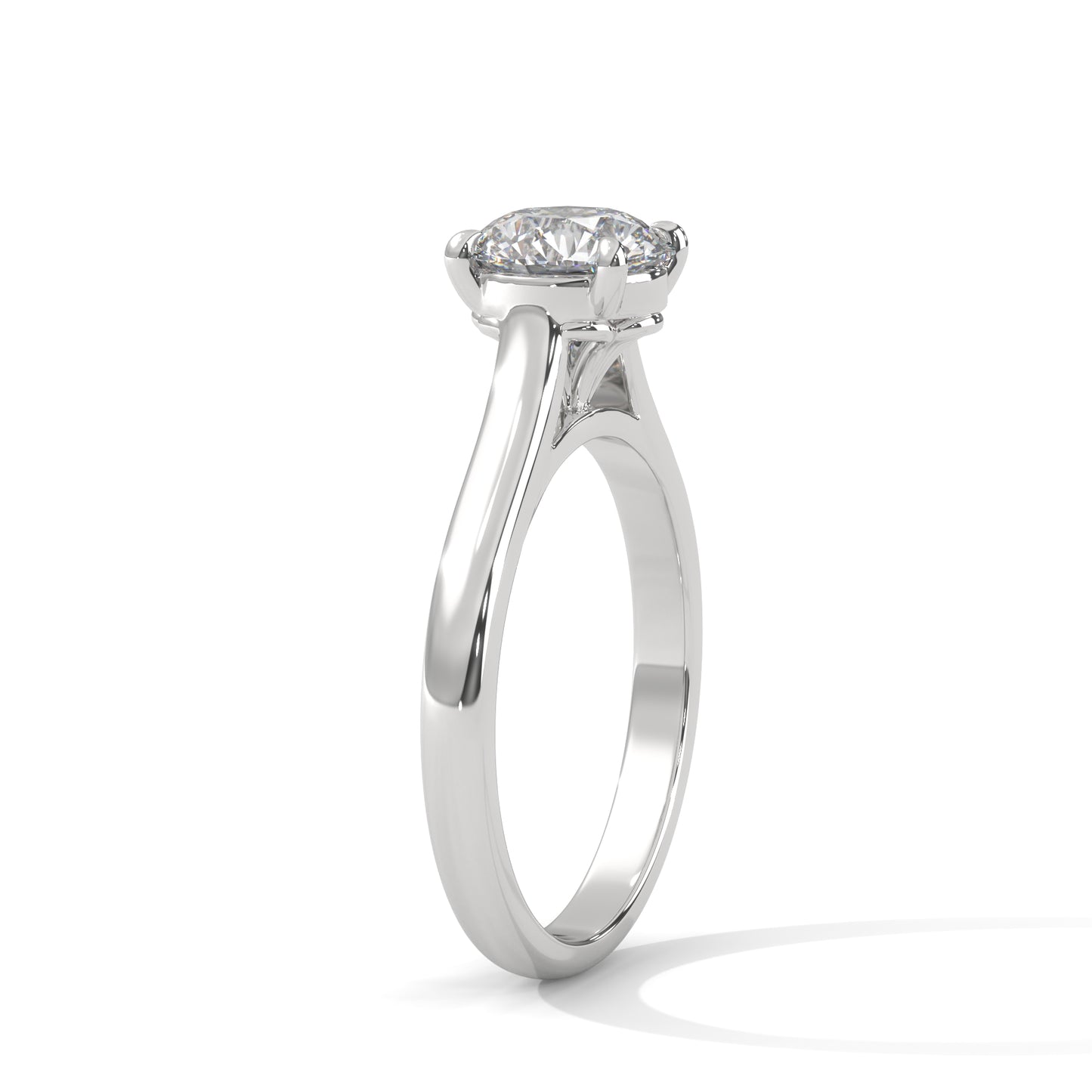 Round Crown Solitaire Ring