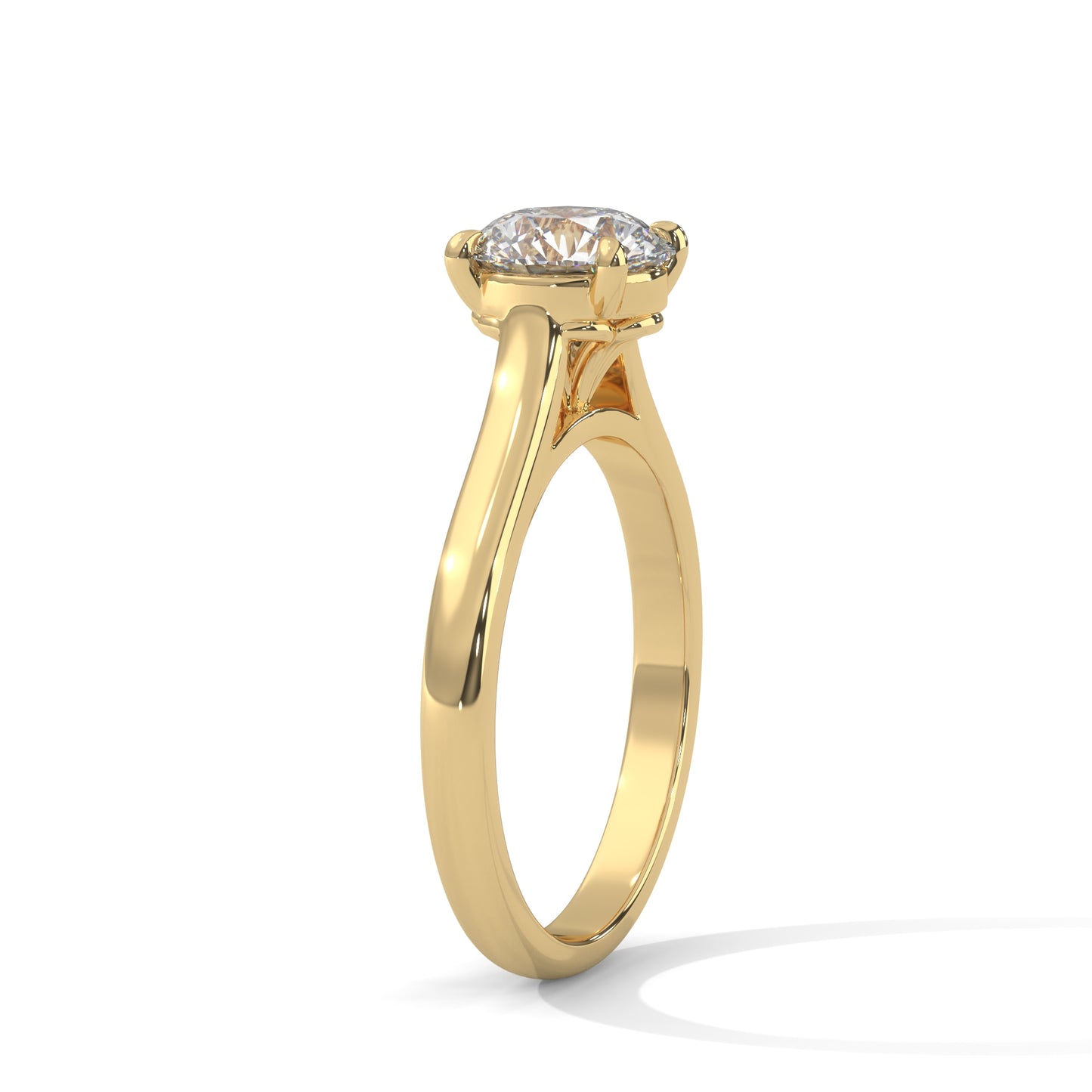 Round Crown Solitaire Ring