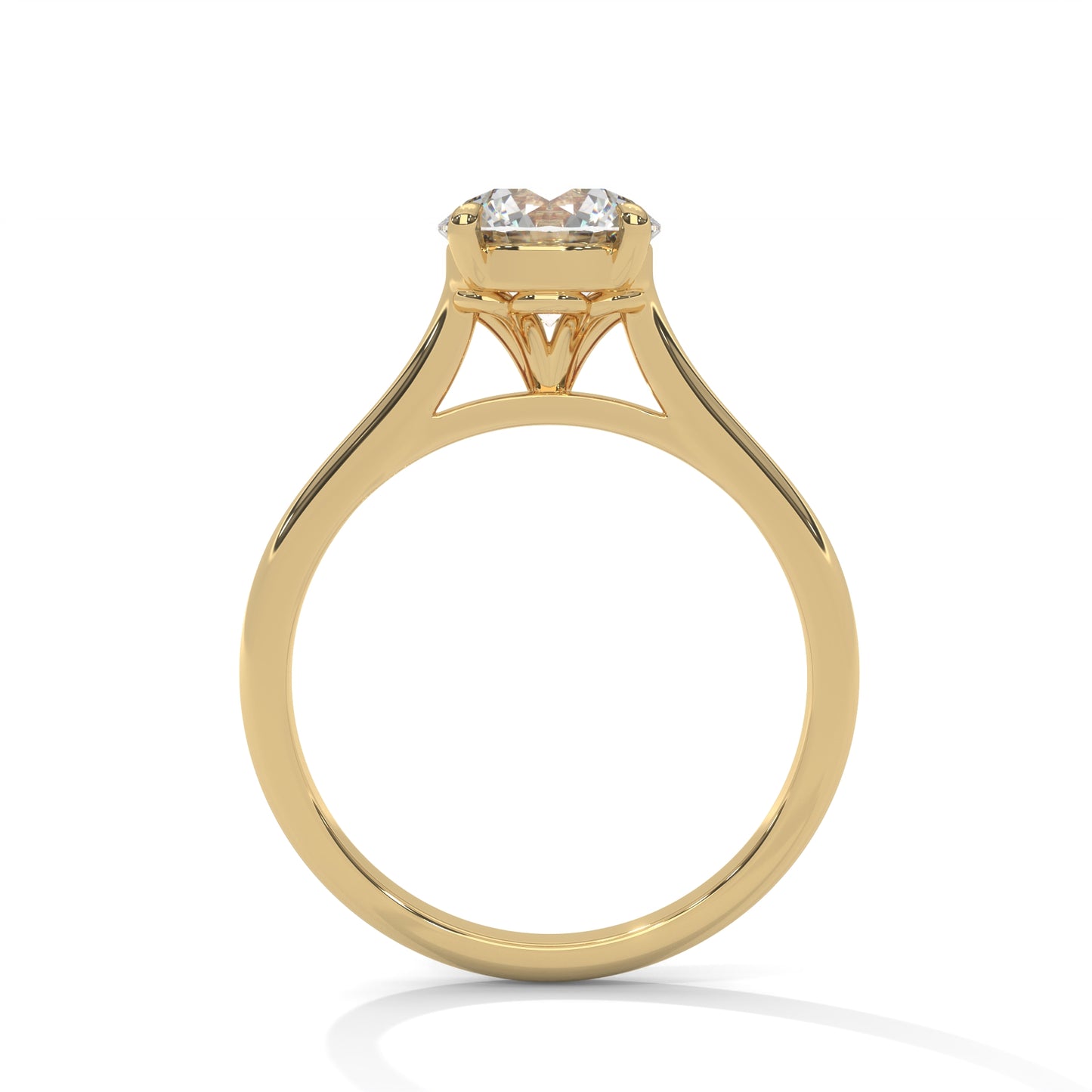 Round Crown Solitaire Ring