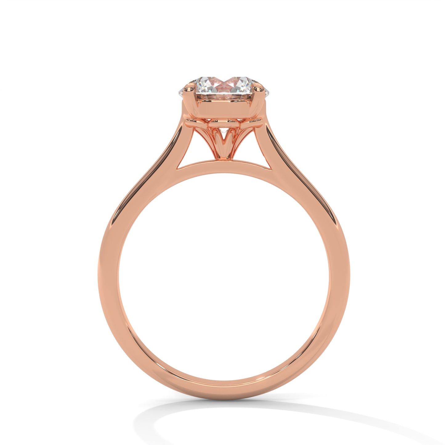 Round Crown Solitaire Ring