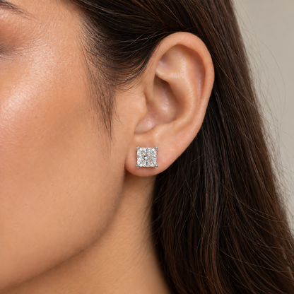 Classic 4 Prong Princess Solitaire Studs