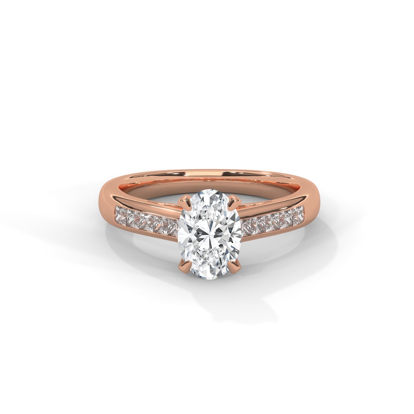 Oval Chanel Set Solitaire Ring