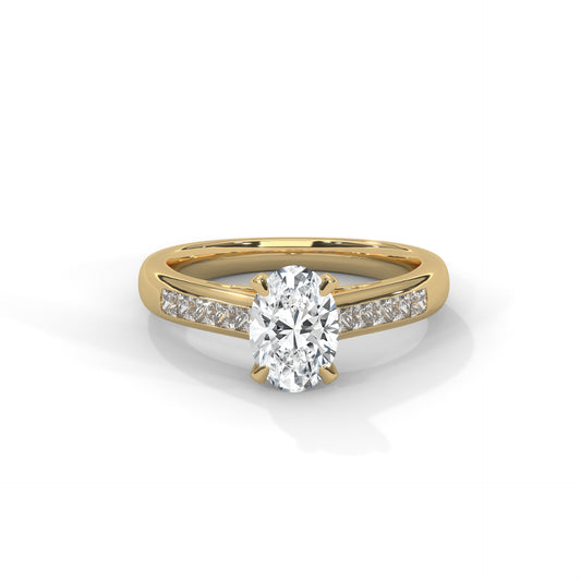 Oval Chanel Set Solitaire Ring