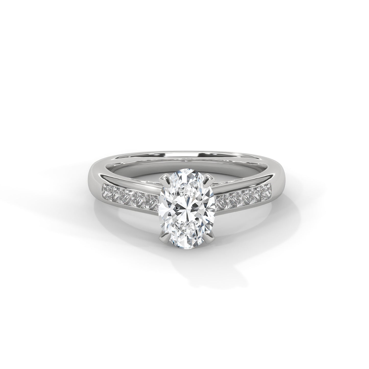 Oval Chanel Set Solitaire Ring