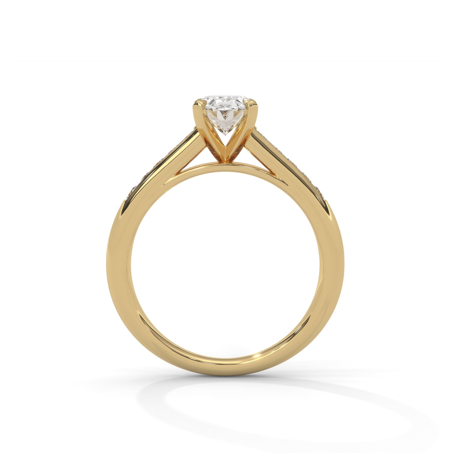 Oval Chanel Set Solitaire Ring