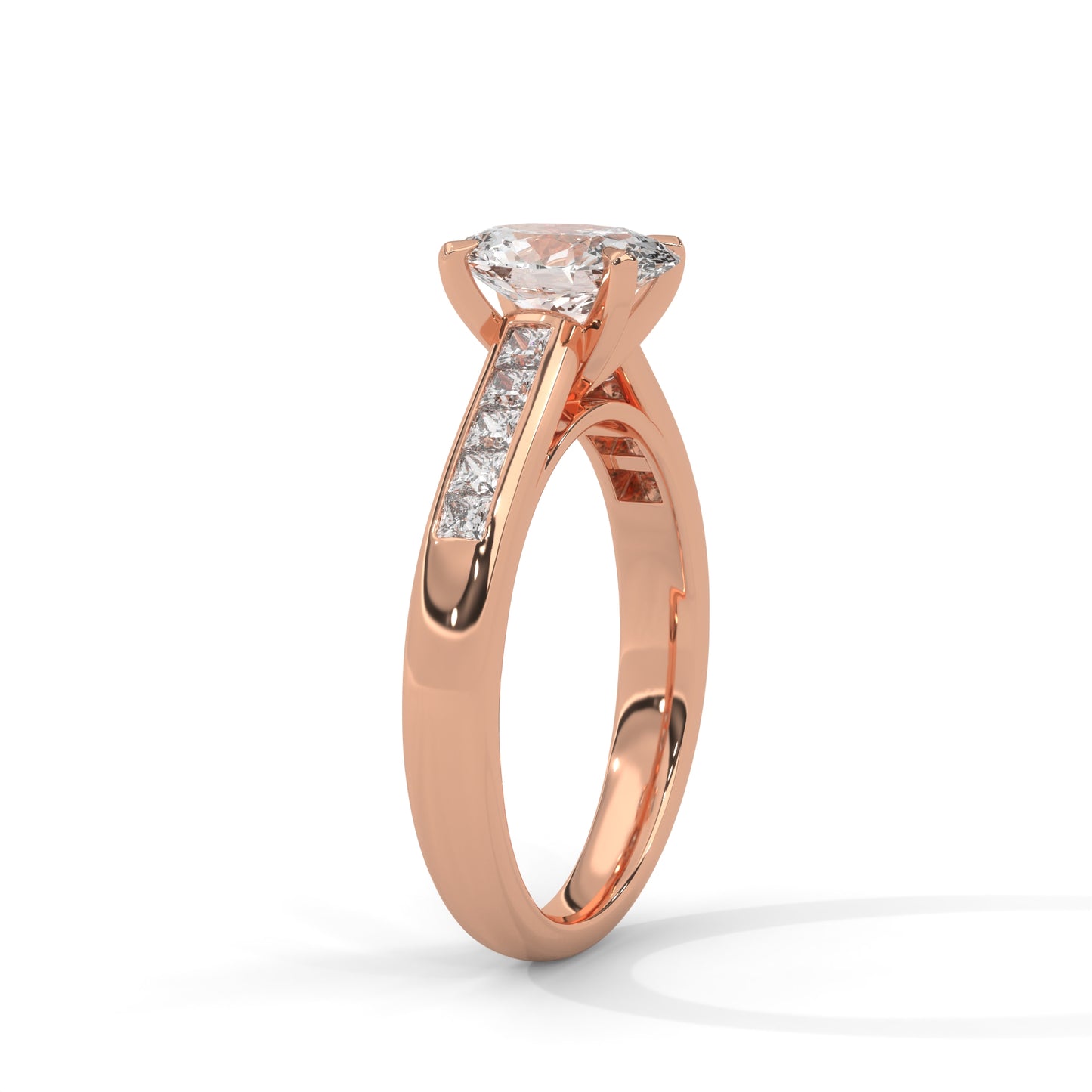 Oval Chanel Set Solitaire Ring