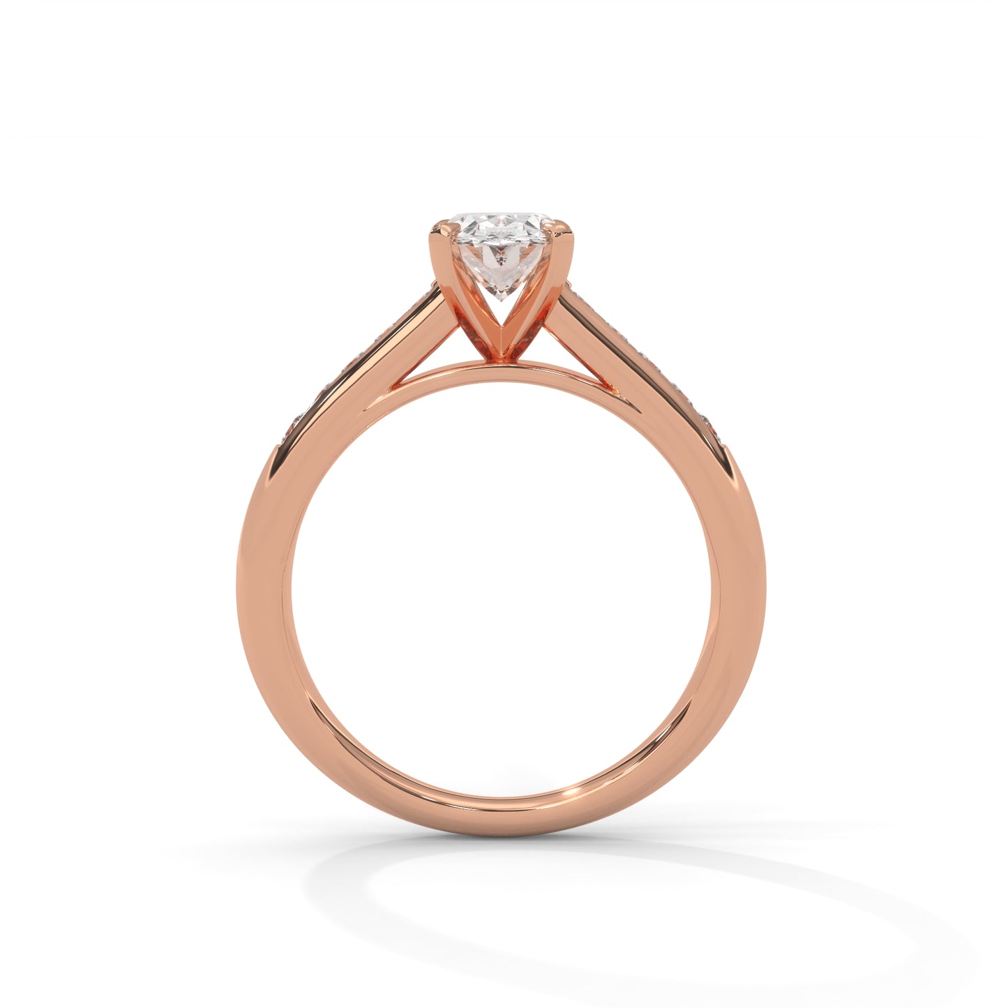 Oval Chanel Set Solitaire Ring