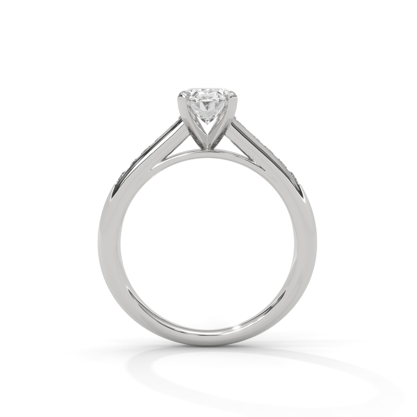 Oval Chanel Set Solitaire Ring