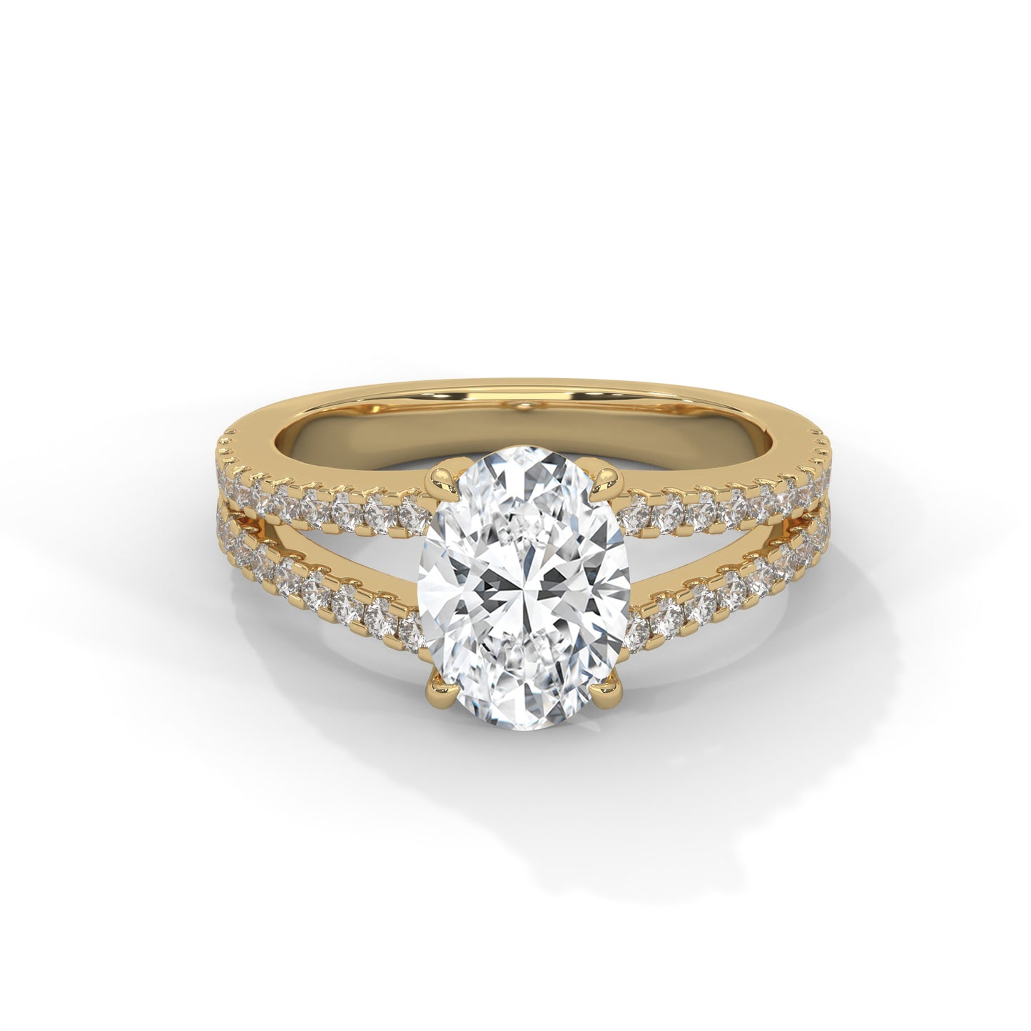 Oval Diverging Solitaire Ring