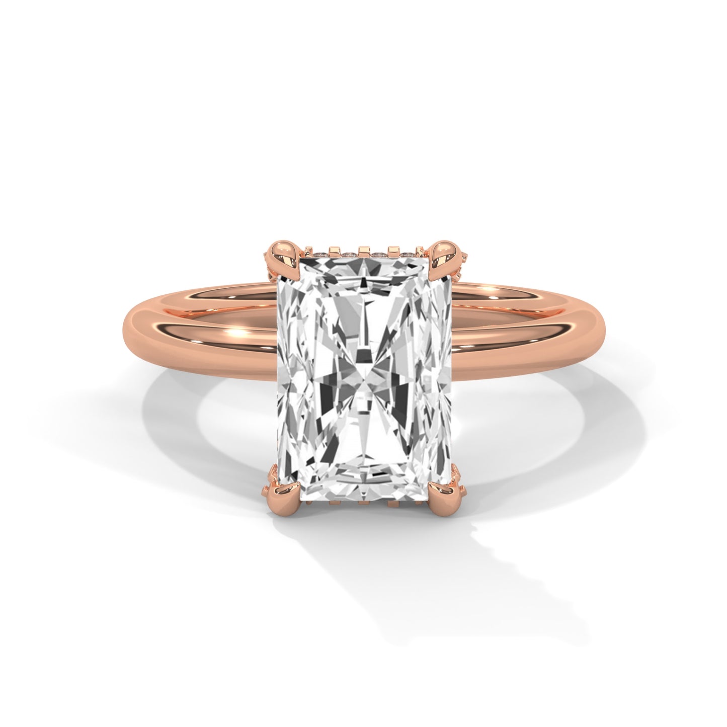 Radiant Hidden Halo Solitaire Ring