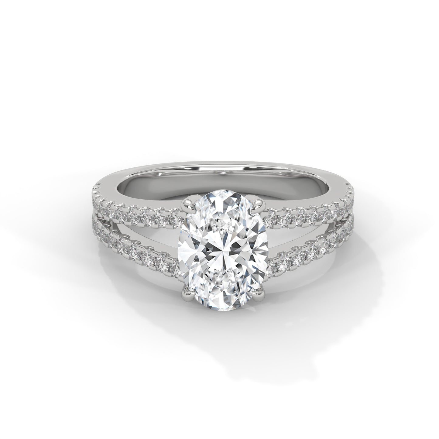Oval Diverging Solitaire Ring