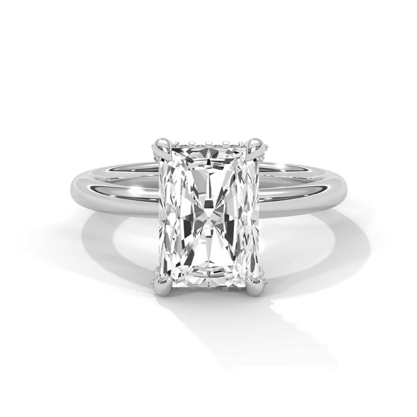 Radiant Hidden Halo Solitaire Ring