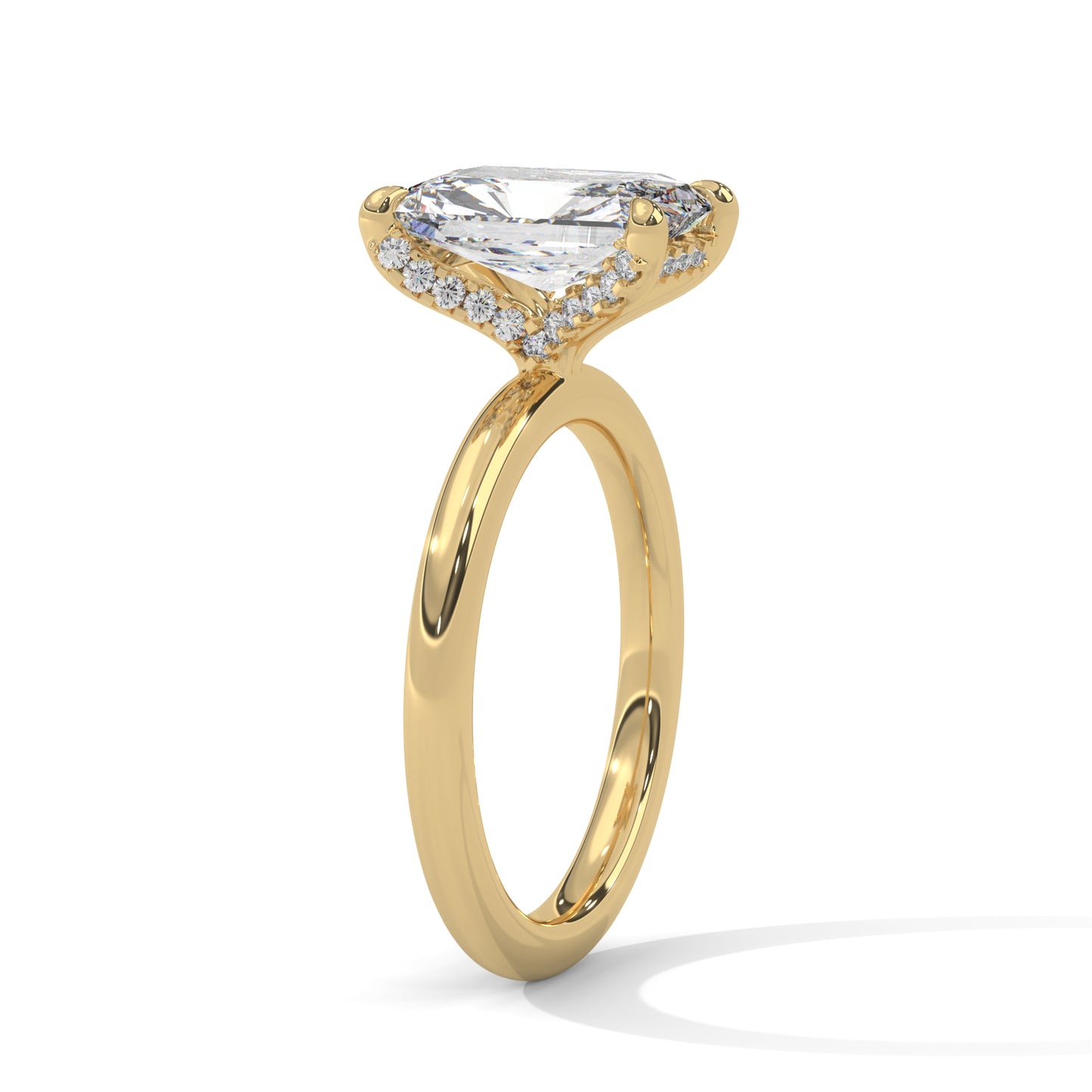 Radiant Hidden Halo Solitaire Ring