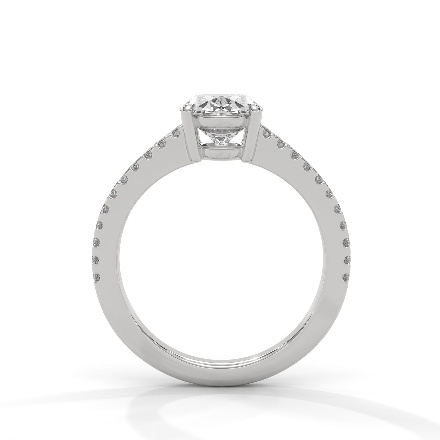Oval Diverging Solitaire Ring