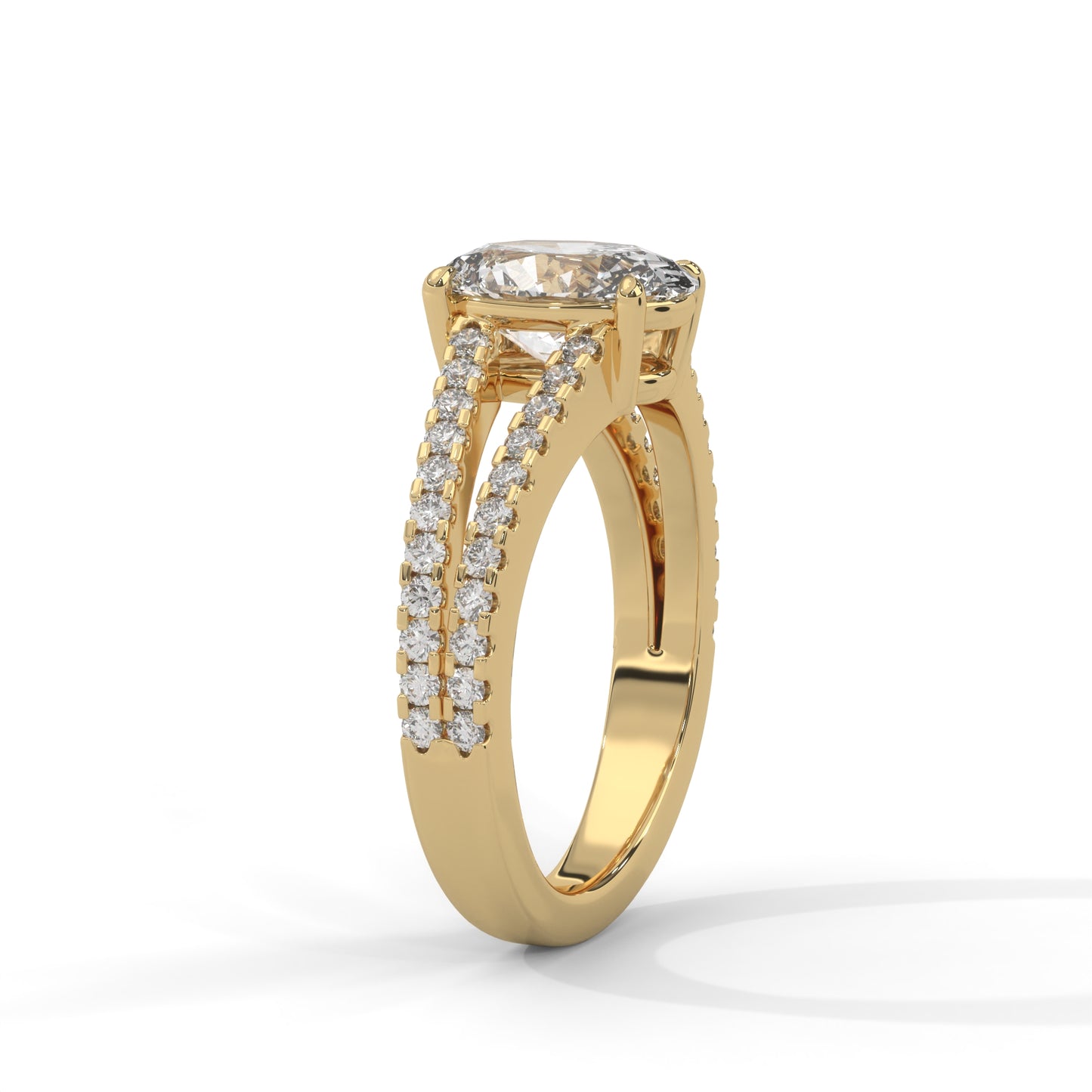 Oval Diverging Solitaire Ring