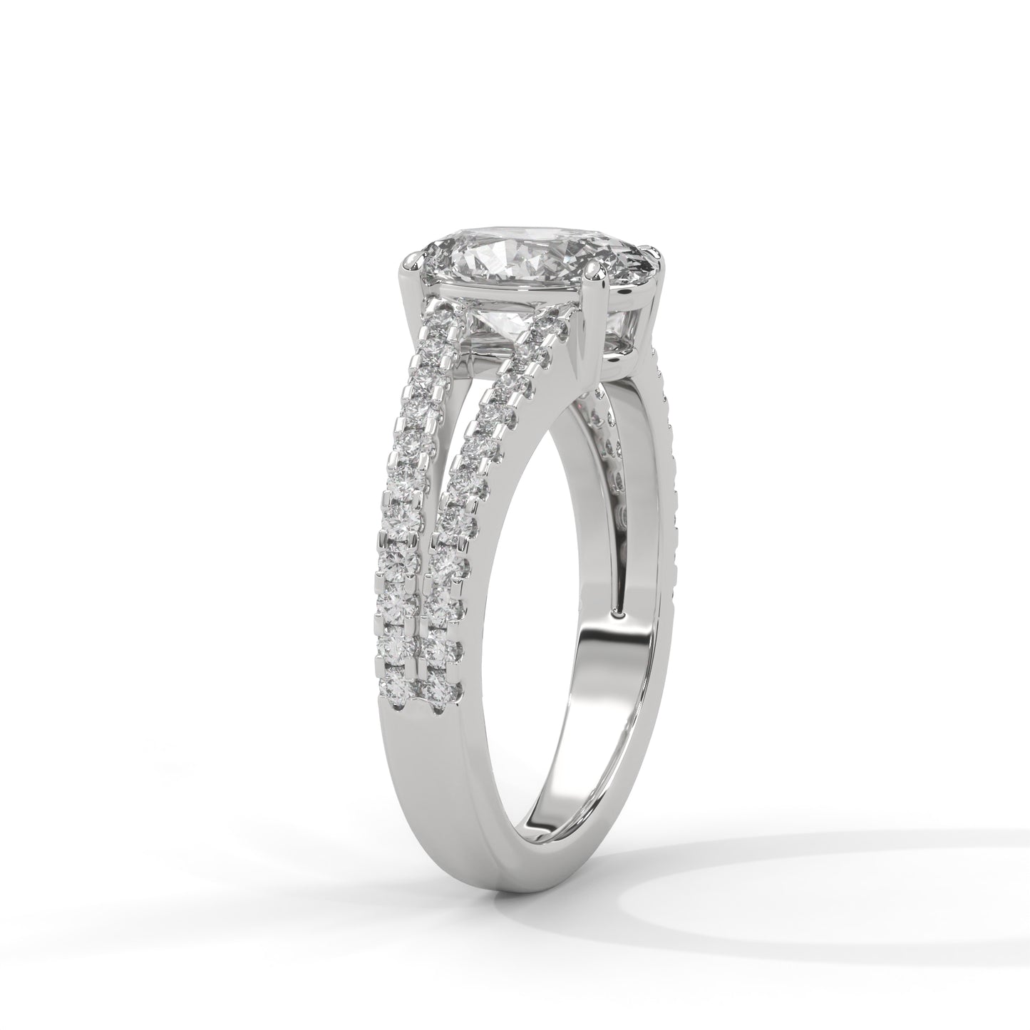 Oval Diverging Solitaire Ring