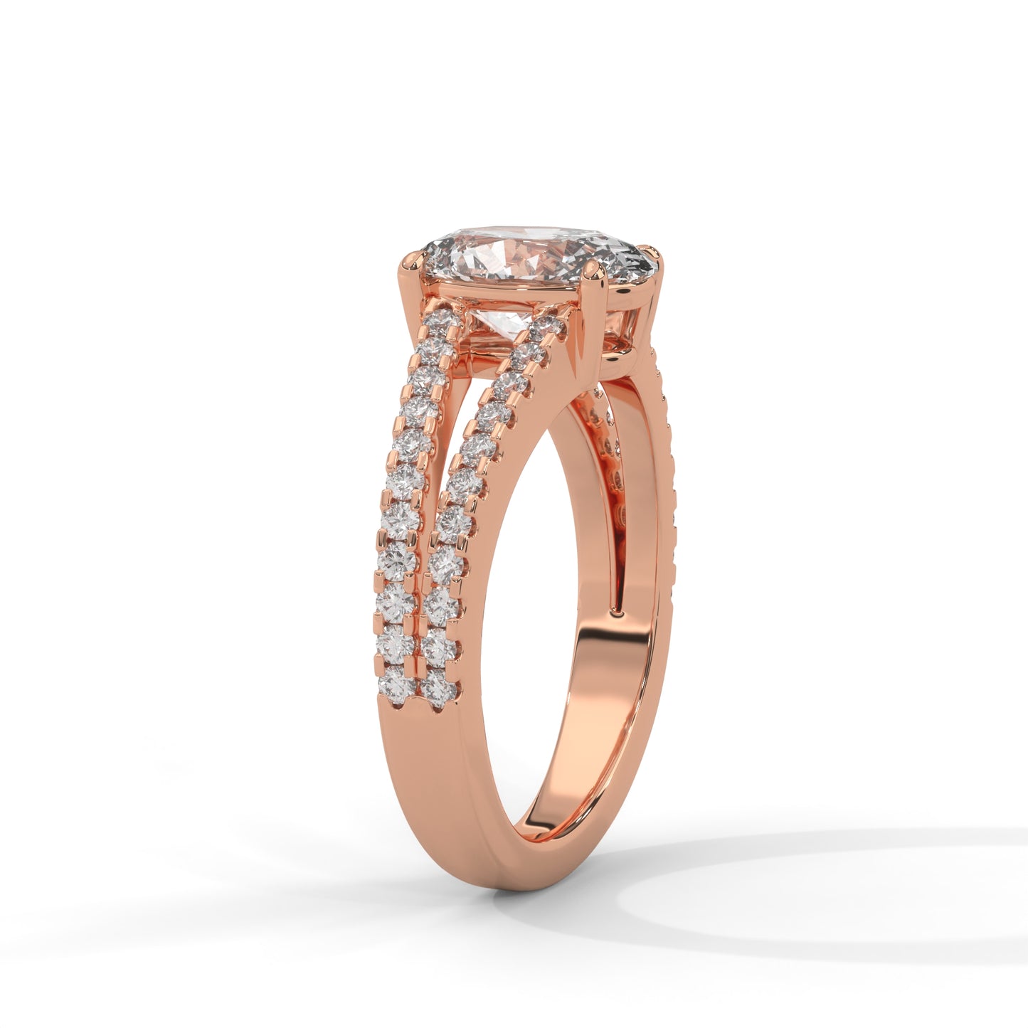 Oval Diverging Solitaire Ring