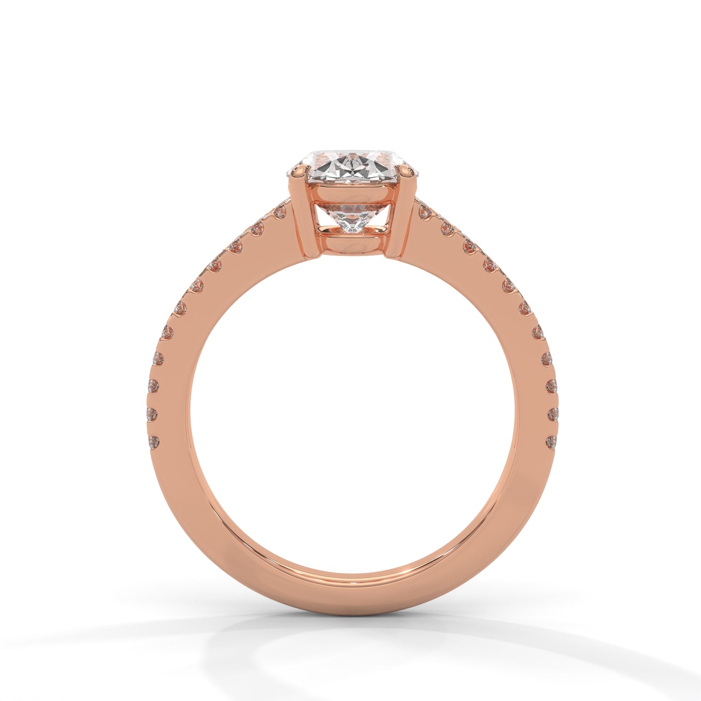 Oval Diverging Solitaire Ring