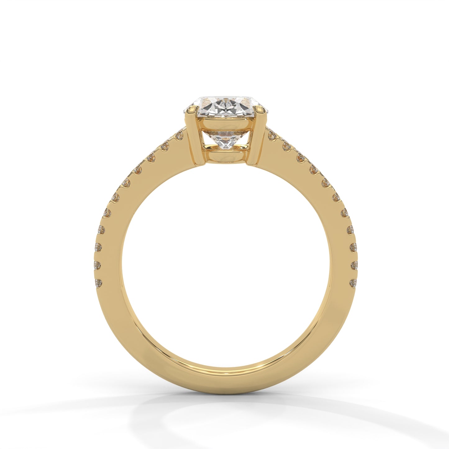 Oval Diverging Solitaire Ring