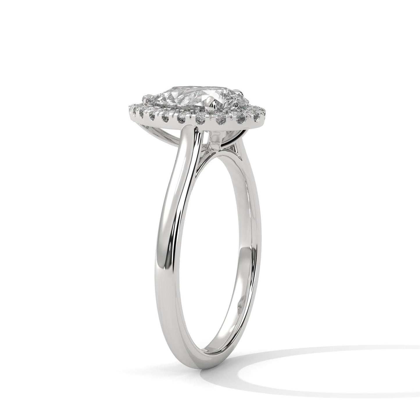 Oval Pave Set Solitaire Ring