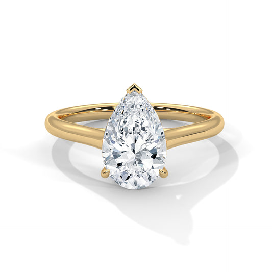 Classic Pear Solitaire Ring